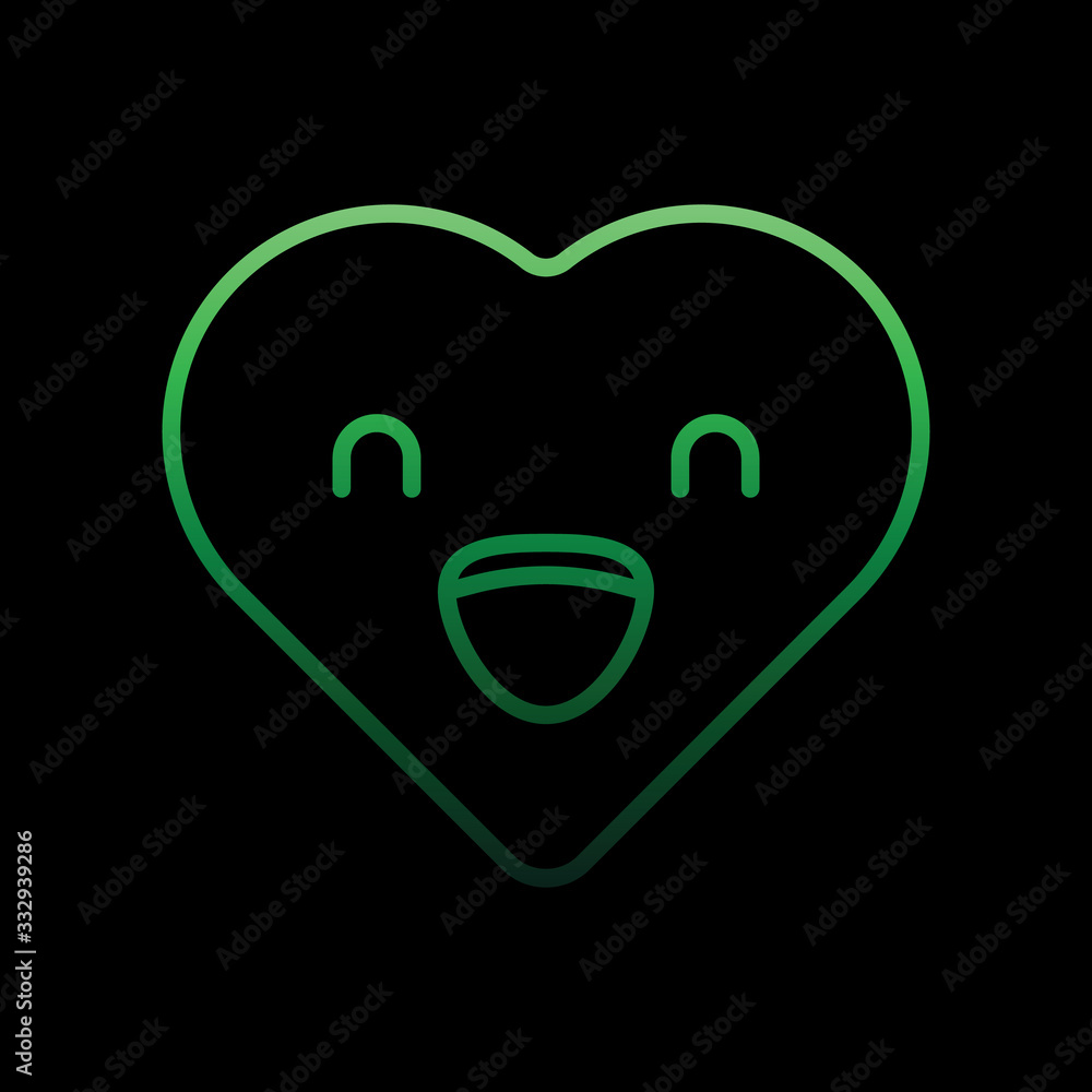 Poster emoji happy nolan icon. simple thin line, outline vector of heart emotions icons for ui and ux, webs