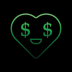 cool emoji greed nolan icon. Simple thin line, outline vector of heart emotions icons for ui and ux, website or mobile application