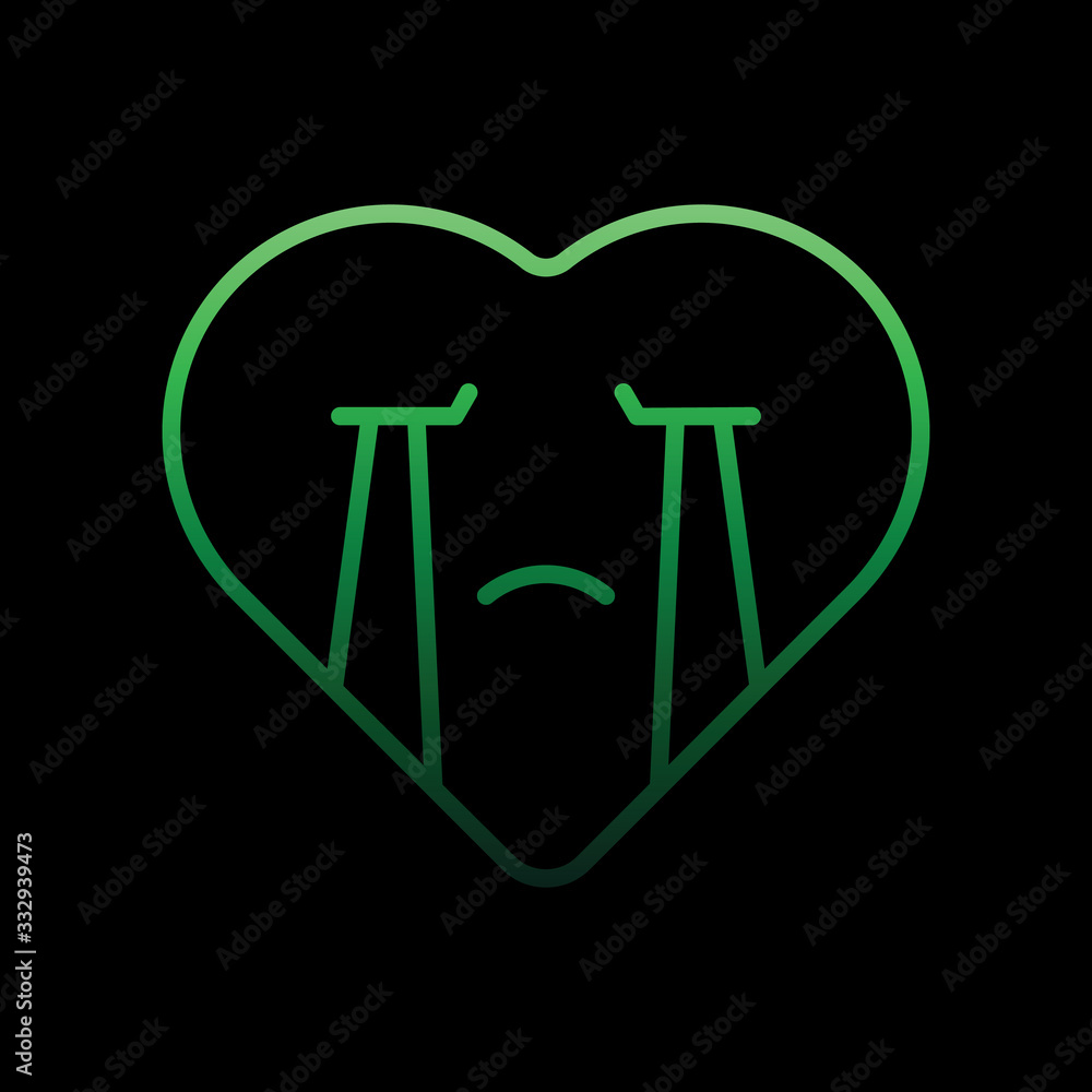 Poster crying emoji nolan icon. simple thin line, outline vector of heart emotions icons for ui and ux, web