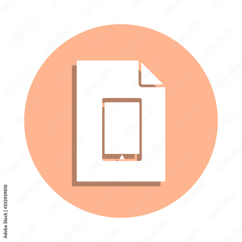 Poster phone on document badge icon. simple glyph, flat vector of file and documents icons for ui and ux, w