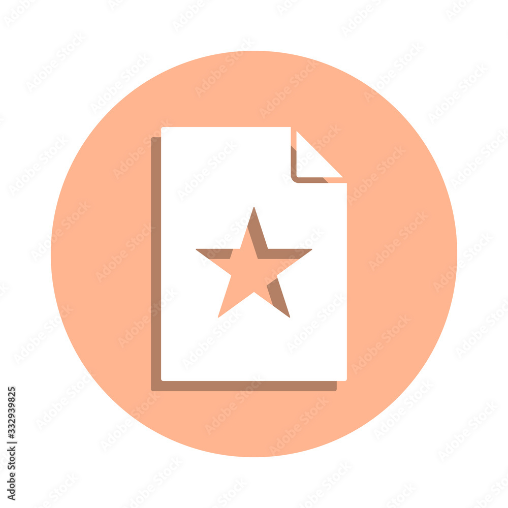 Poster star on document badge icon. simple glyph, flat vector of file and documents icons for ui and ux, we