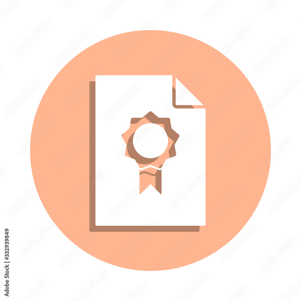 Poster prize on document badge icon. simple glyph, flat vector of file and documents icons for ui and ux, w