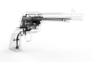 3D rendering - transparent revolver