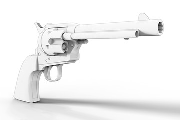 3D rendering - hand drawn revolver