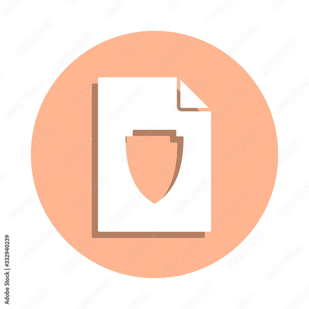 Poster shield on document badge icon. simple glyph, flat vector of file and documents icons for ui and ux, 