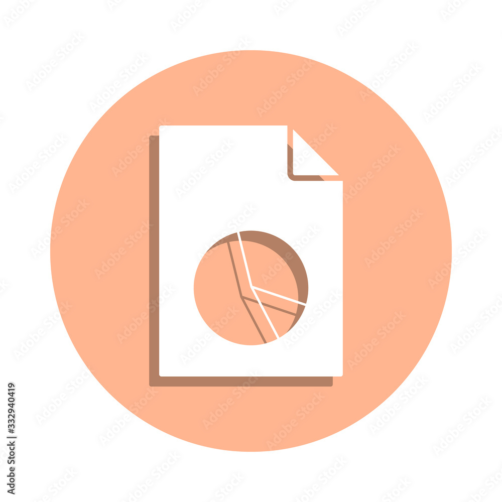 Poster chart pie on document badge icon. simple glyph, flat vector of file and documents icons for ui and u