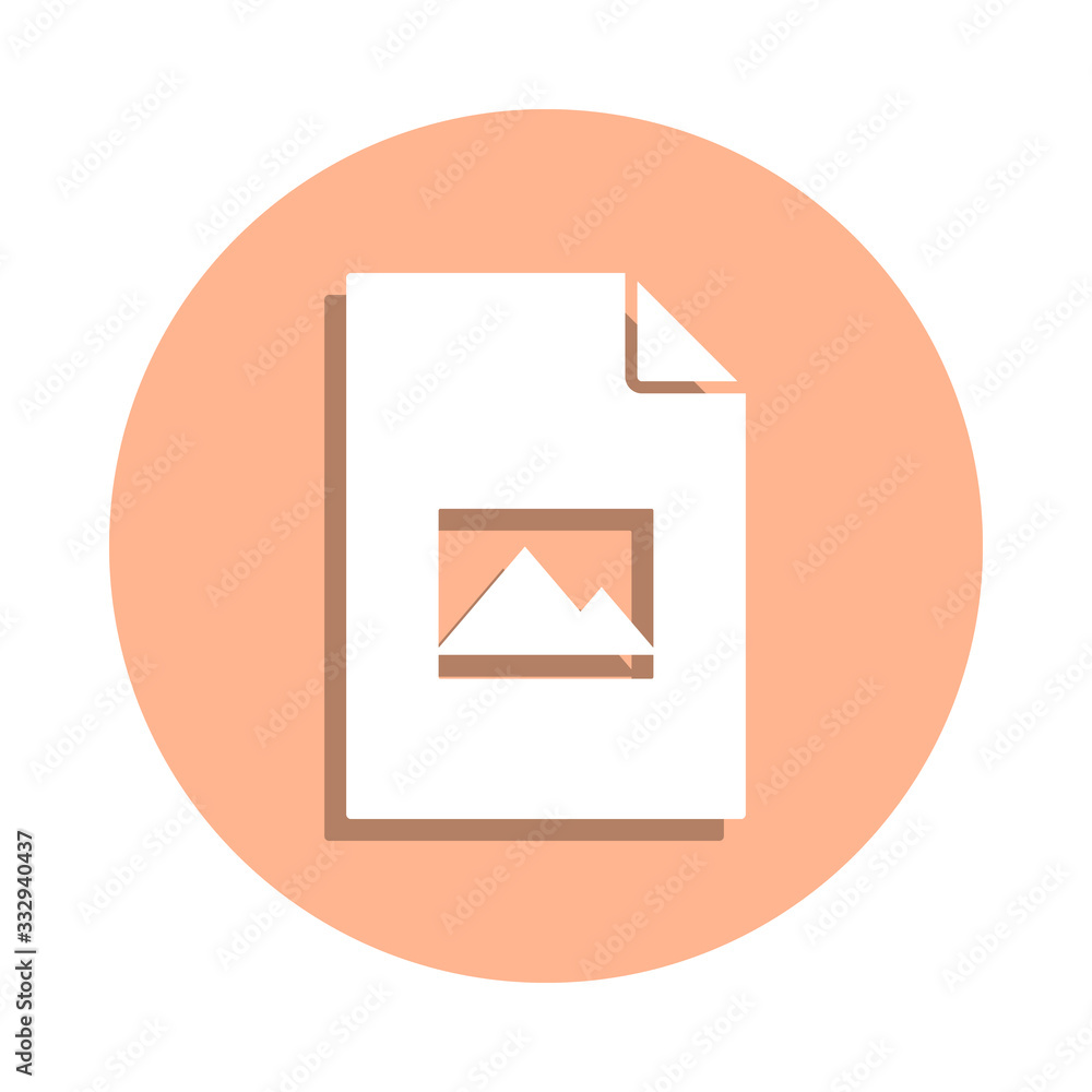 Poster landscape on document badge icon. simple glyph, flat vector of file and documents icons for ui and u