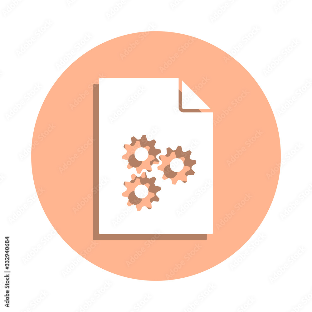 Poster mechanism on document badge icon. simple glyph, flat vector of file and documents icons for ui and u