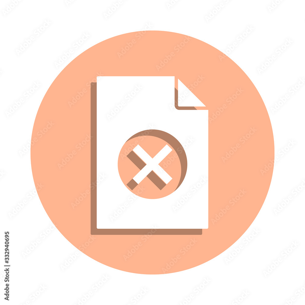 Poster ban on document badge icon. simple glyph, flat vector of file and documents icons for ui and ux, web