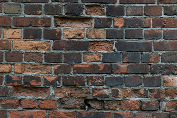The old charred brick wall - texture background