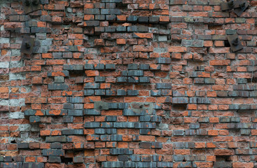 The old crumbling brick wall - texture background