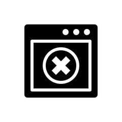 Close Window Vector Colour With Glyph Icon Illustration