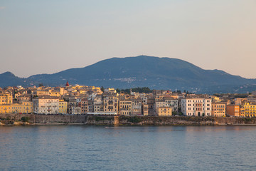 Fototapeta na wymiar Corfu town, view from the sea