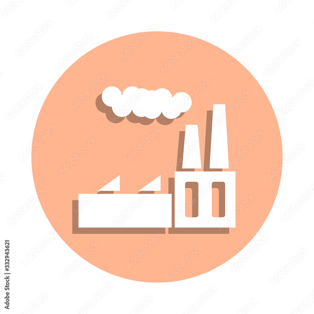 Poster factory, fog badge icon. simple glyph, flat vector of ecology icons for ui and ux, website or mobile