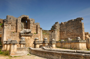 Ruins of an ancient Byzantine city . Travel, history, archaeology