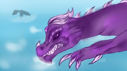 Purple Dragon in the sky