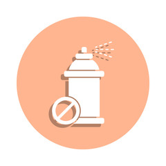 Aerosol, forbidden badge icon. Simple glyph, flat vector of ecology icons for ui and ux, website or mobile application
