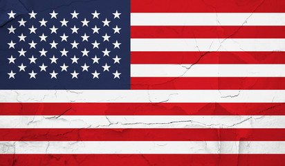 USA Flag with a Grungy Texture. 