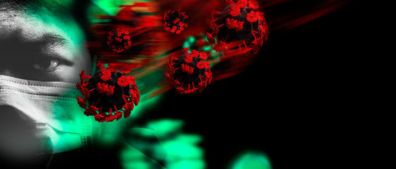 Covid-19 virus or Coronavirus concept.Asian indian man doctor wearing surgical mask for protect...