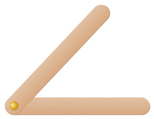 Wooden protractor on white background