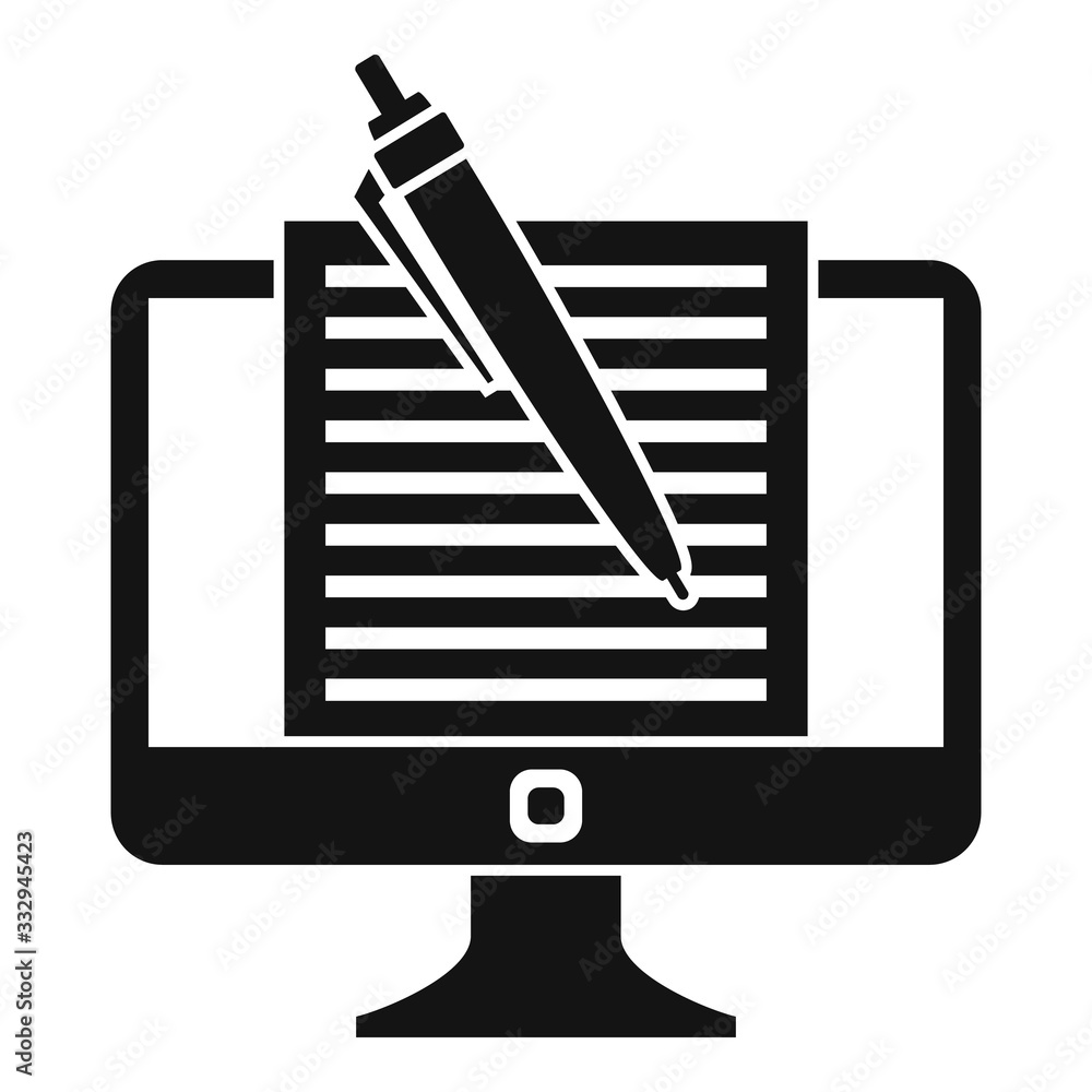 Poster computer editor icon. simple illustration of computer editor vector icon for web design isolated on 