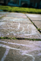 Chalk on sidewalk