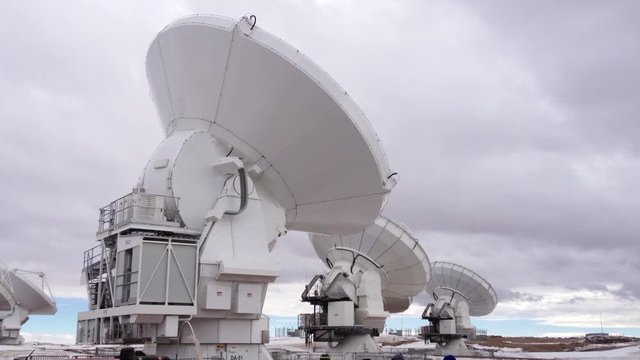 alma radio telescope array at the atacama desert in chile