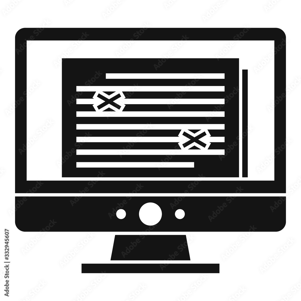 Poster storytelling computer editor icon. simple illustration of storytelling computer editor vector icon f