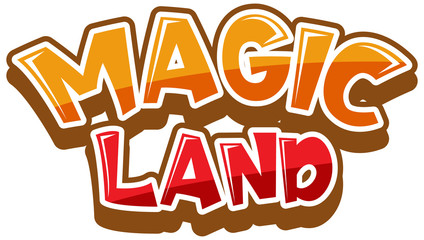 Font design for word magic land on white background