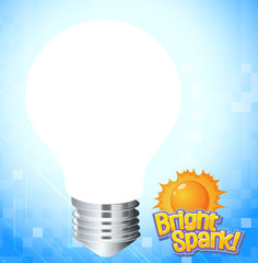 Background template design with lightbulb and sun