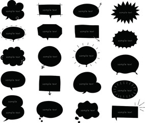 シンプルでおしゃれな白黒の吹き出し 線 ベクター Wall Mural Yugoro シンプルでおしゃれな白黒の吹き出し 線 ベクター Wall Mural Yugoro