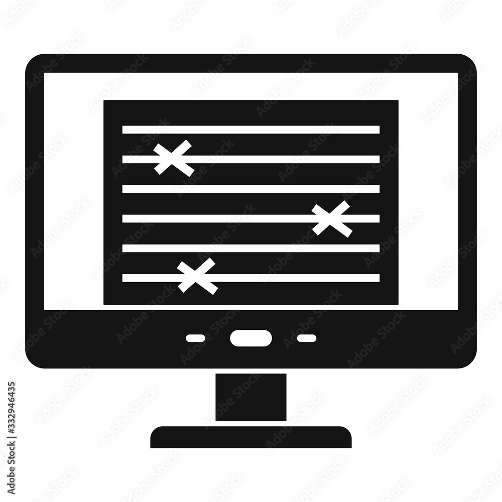 Poster monitor document editor icon. simple illustration of monitor document editor vector icon for web des
