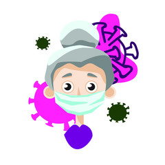 poster set coronavirus, pandemic, health prevention, medicine, people in medical mask, biological hazard