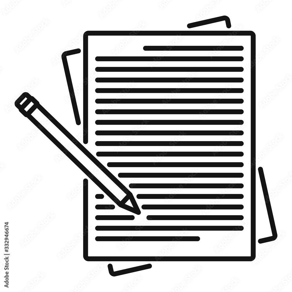 Poster edit icon. outline edit vector icon for web design isolated on white background
