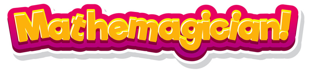 Font design for word mathmagician in yellow color