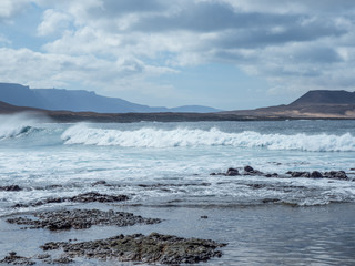 Landscape on island La Grasiosa, Canary Islands