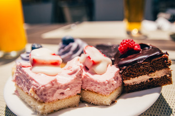 cakes with currant and blackberry
