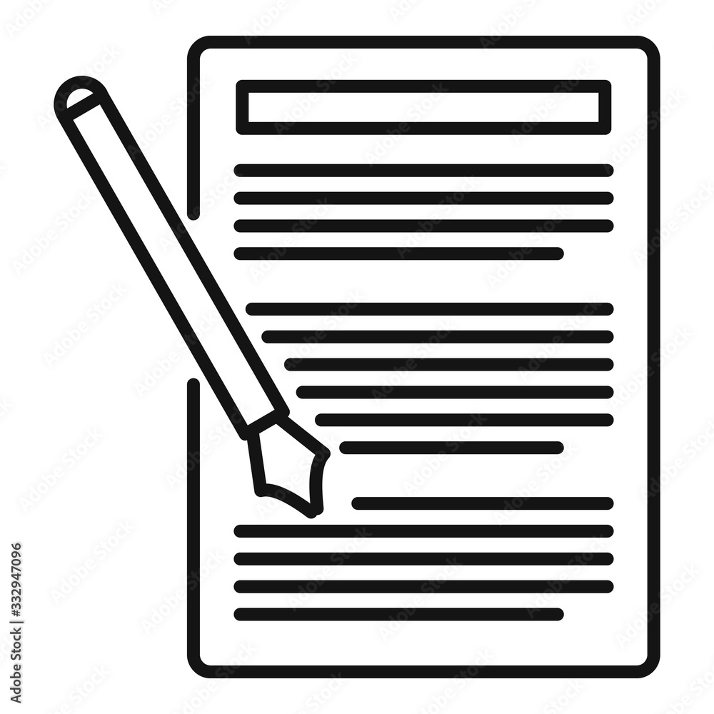 Poster grammar edit icon. outline grammar edit vector icon for web design isolated on white background