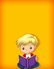 Background template with plain color wall and happy boy