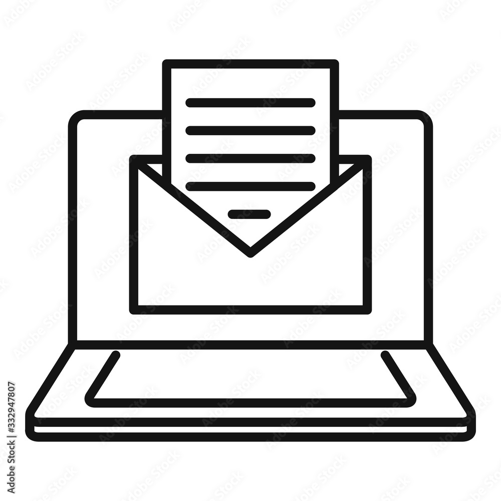 Poster mail editor icon. outline mail editor vector icon for web design isolated on white background