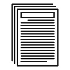 Work paper education icon. Outline work paper education vector icon for web design isolated on white background