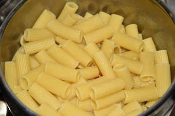 Cooked Rigatoni in the Bowl