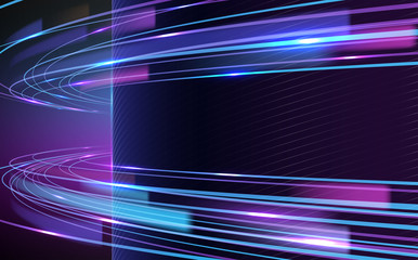 Abstract neon light lines background