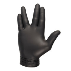 various hand gestures in black gloves