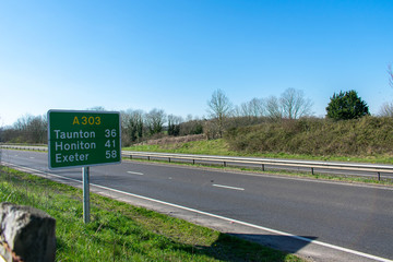A quiet A303 after lockdown in UK due to Corona Virus