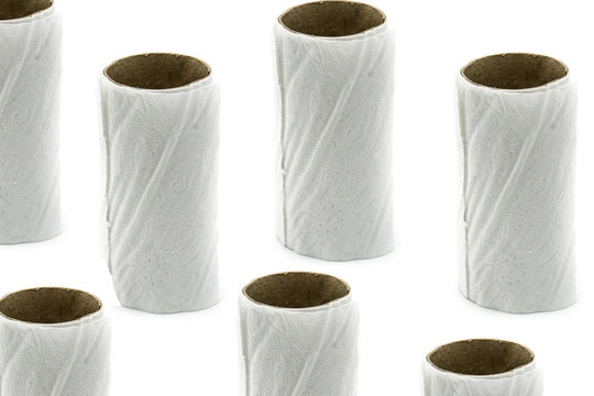 Empty toilet paper rolls pattern