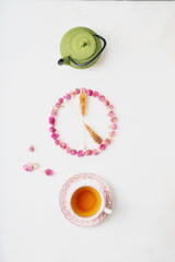 Cup of herbal tea. 5 o'clock concept.