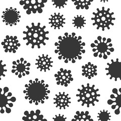 Coronavirus Seamless Pattern on White Background. Vector