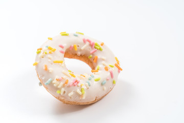 Donuts on a white background.