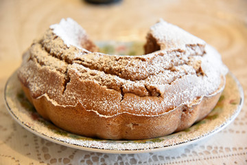 Donut Cake With Icing Sugar Up